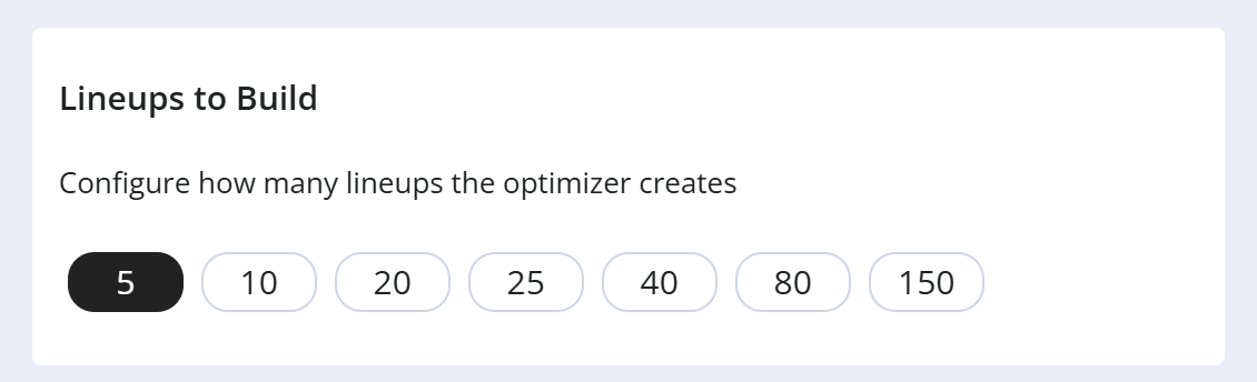 Build 150 lineups in a future release