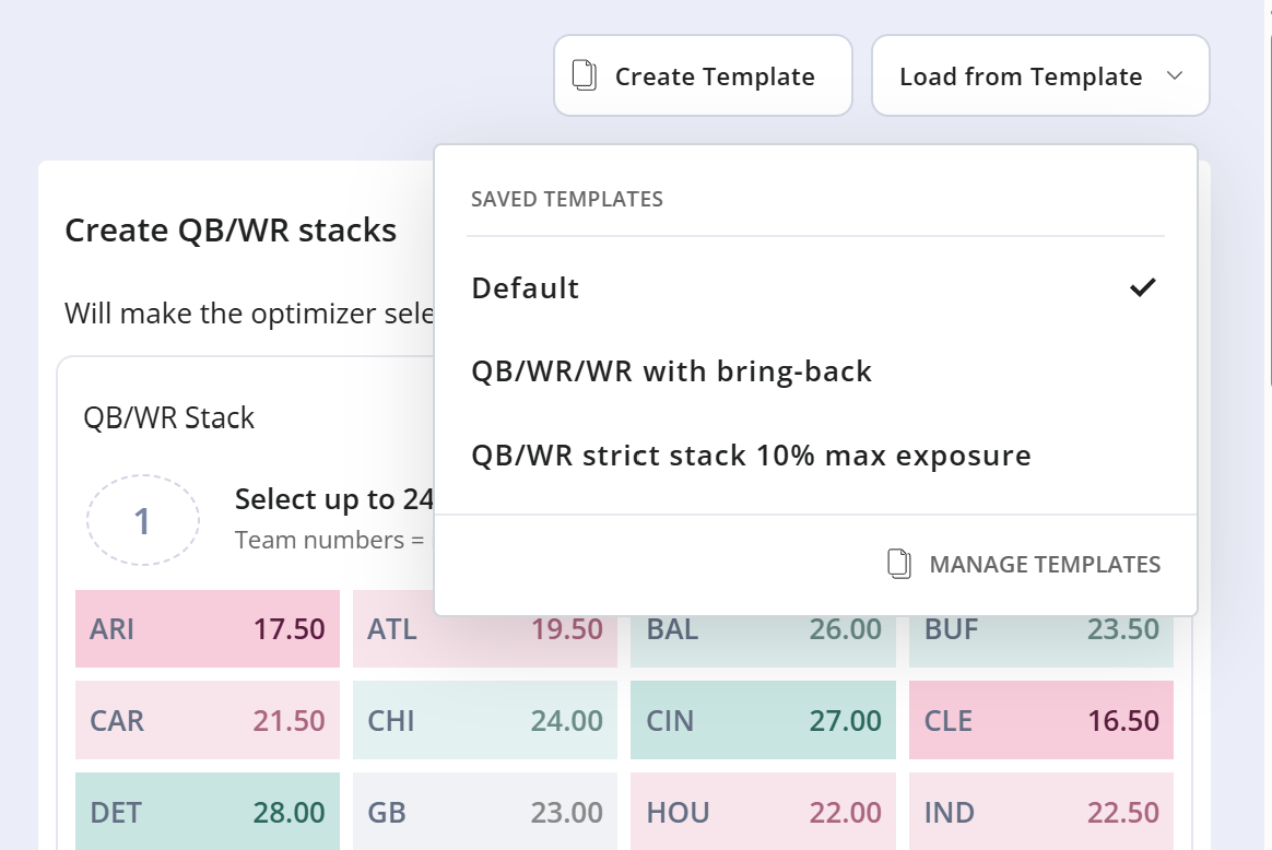 Save & Build Templates
