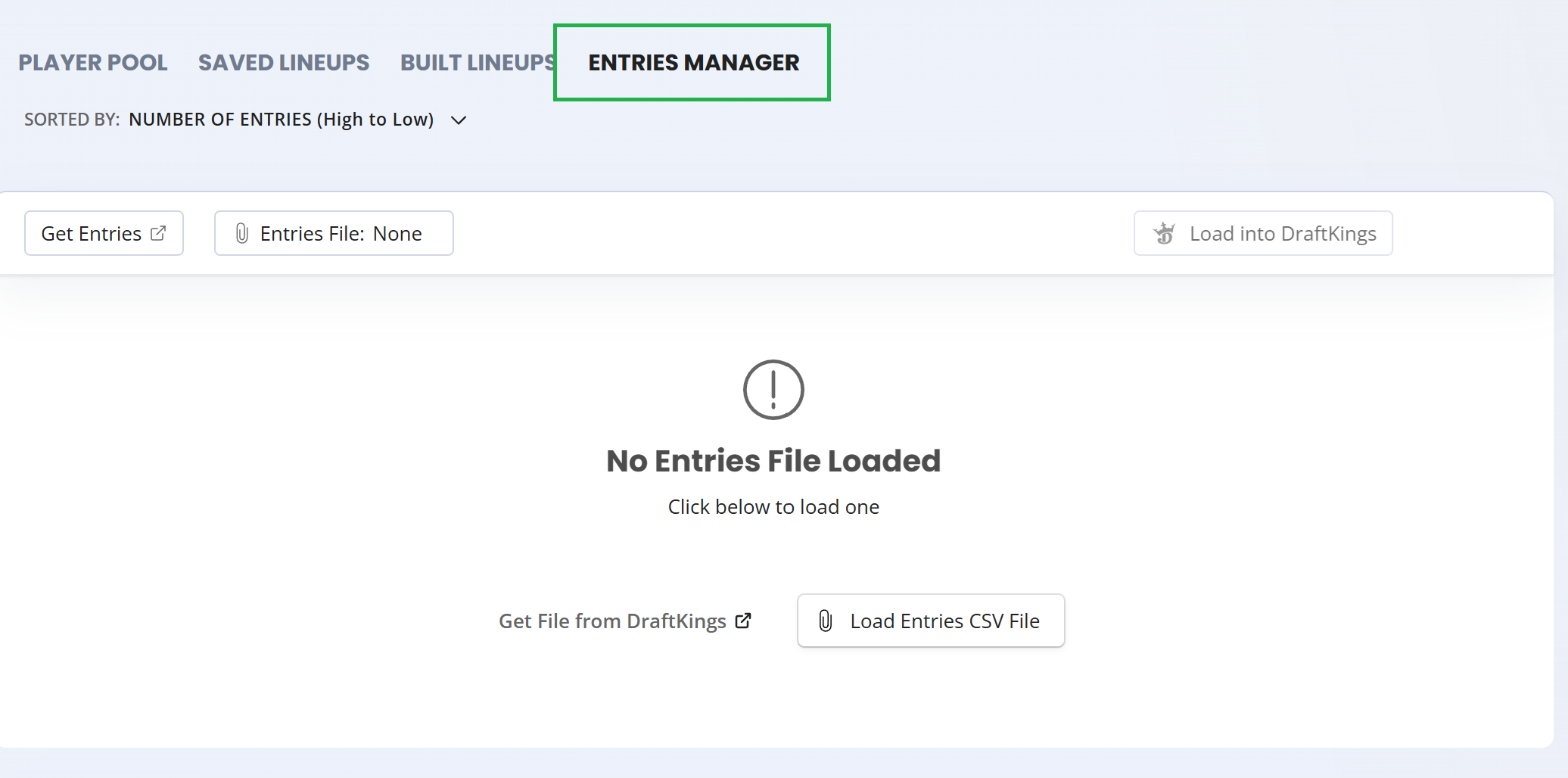 The new Entries Manager tool