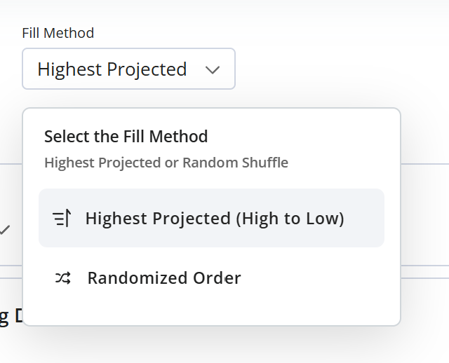 Different Fill Methods