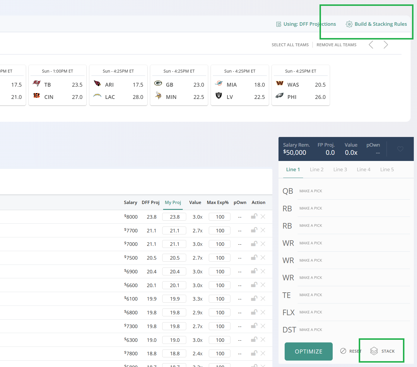 Click the Load into FanDuel button